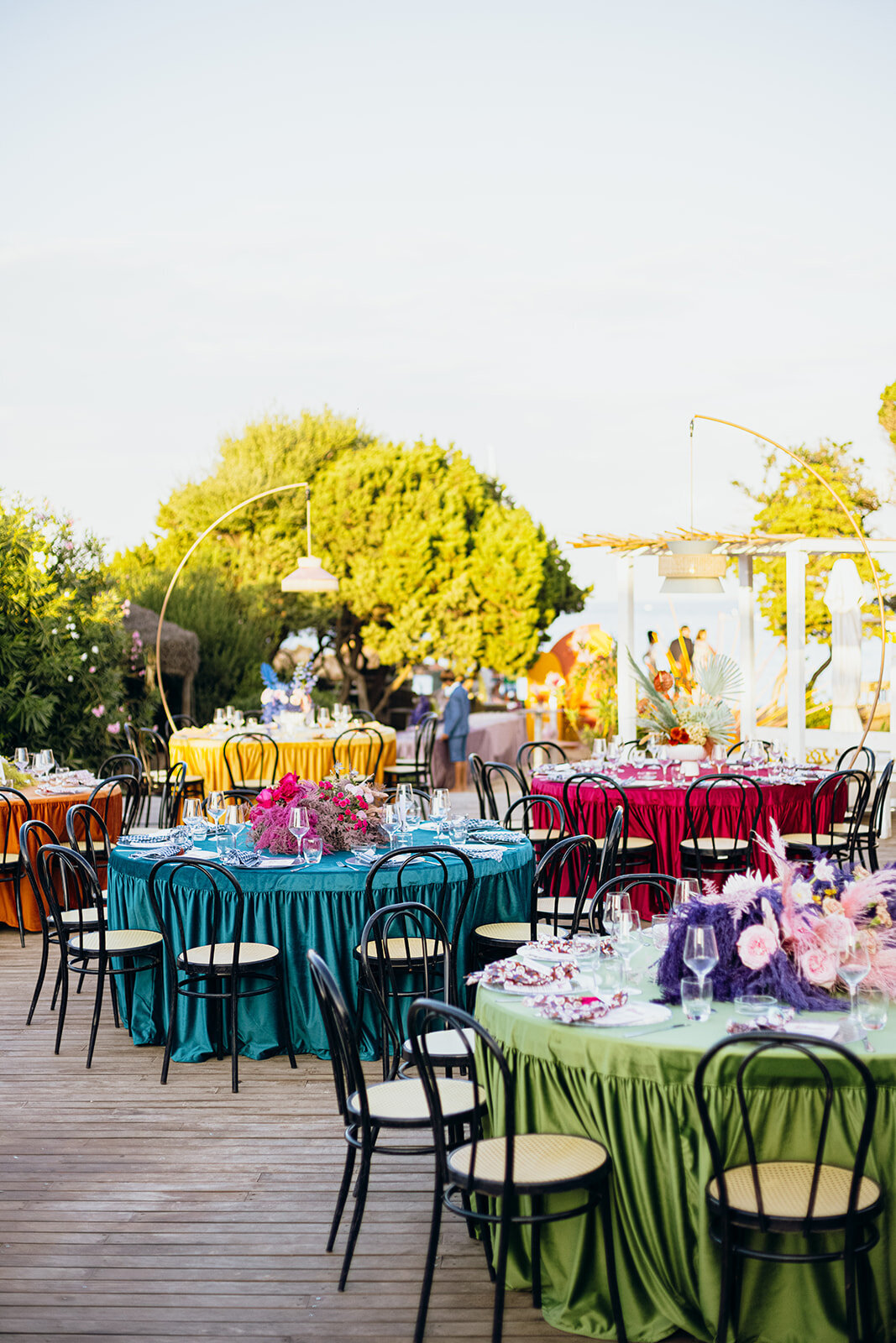 a wedding reception inspired by the 70s