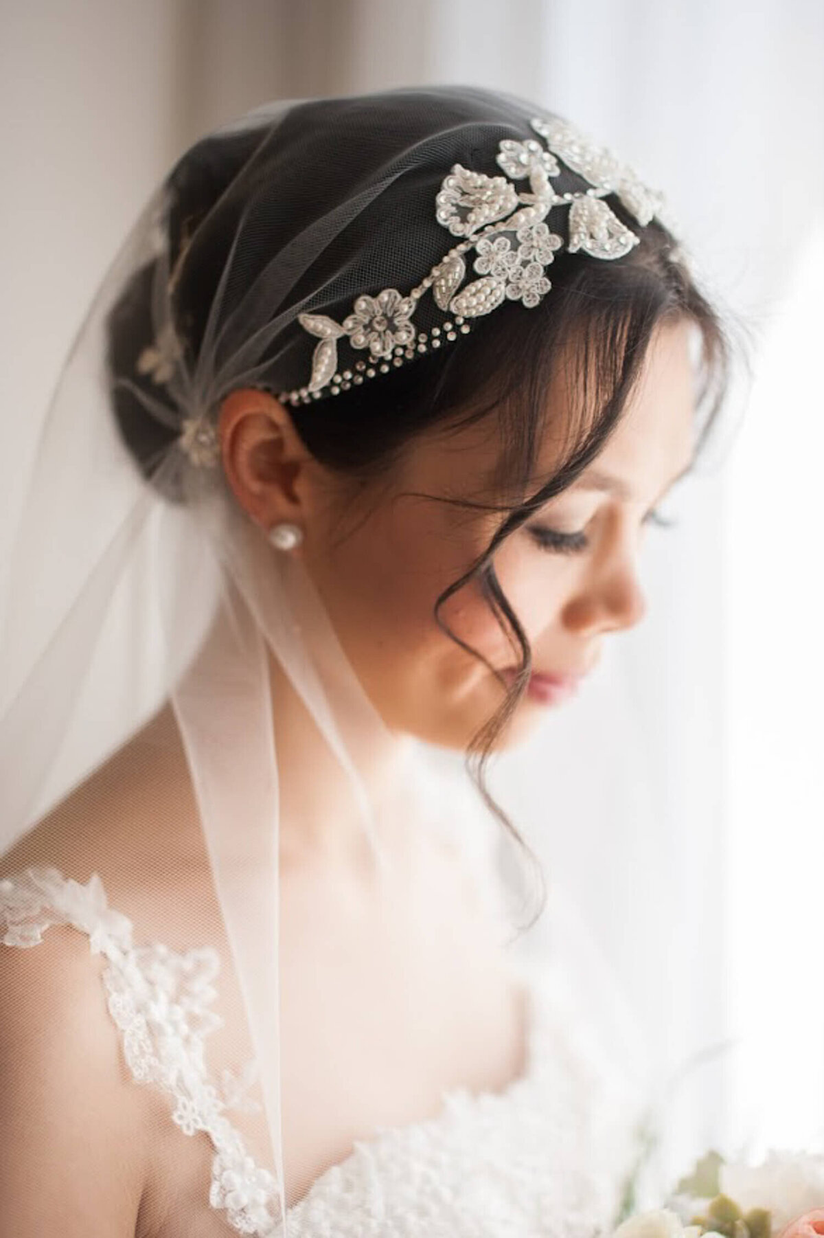 Close up portrait of wedding day for Story Lens Photography
