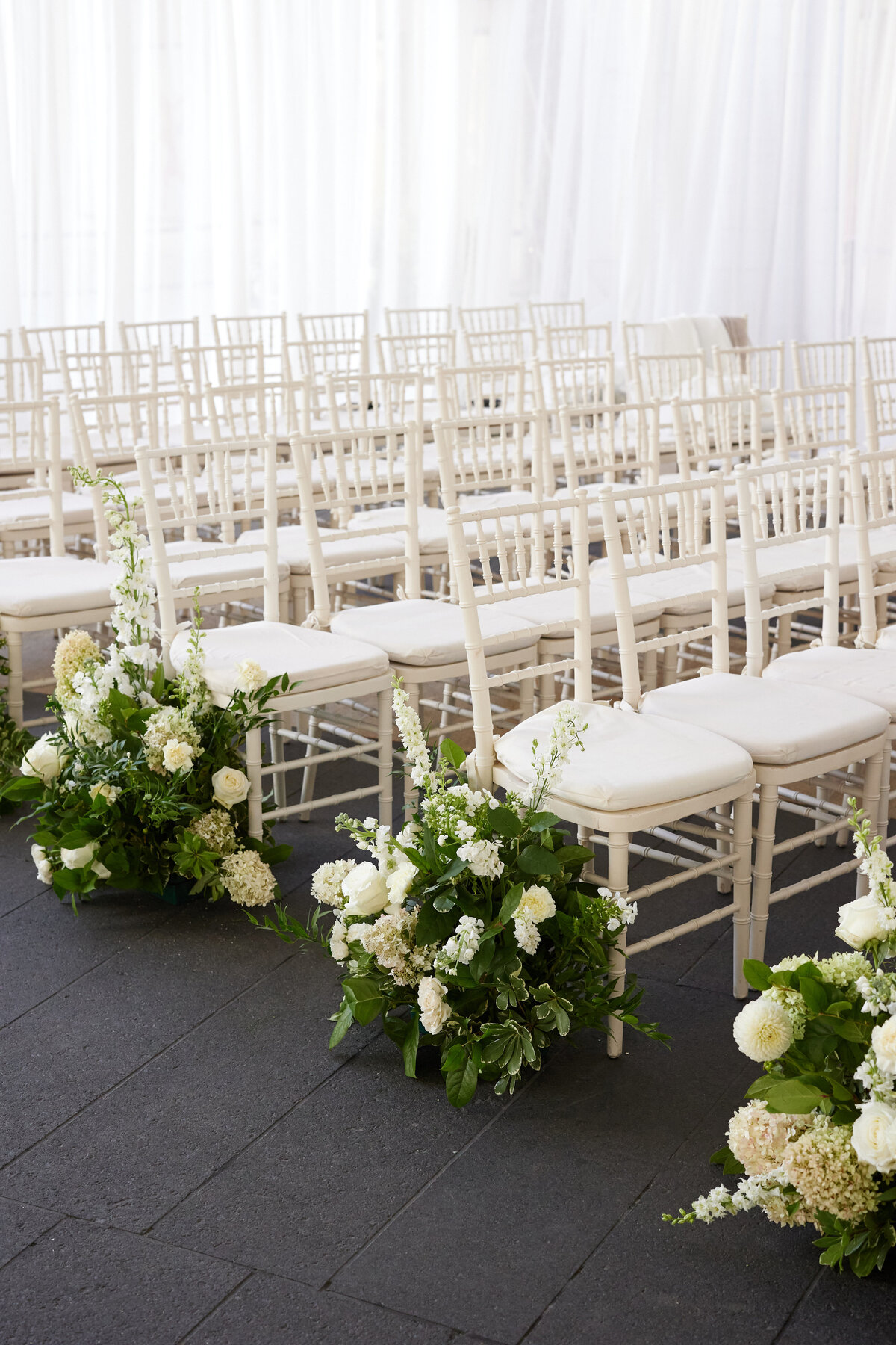 Wedding ceremony details and seating