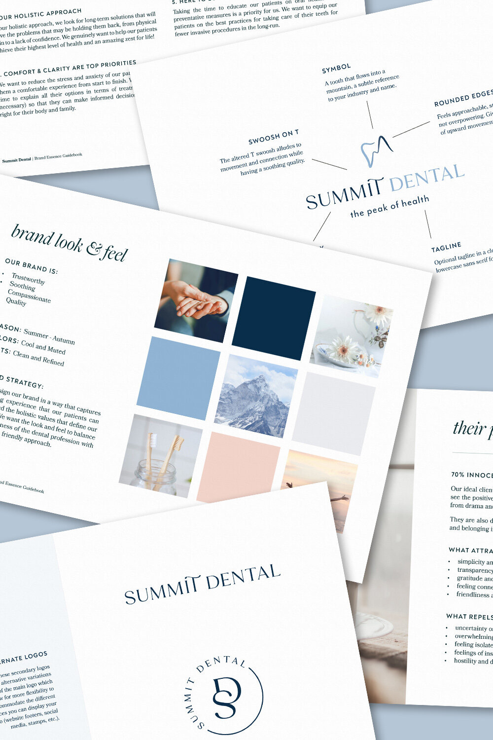 brand strategy moodboard for dental practice