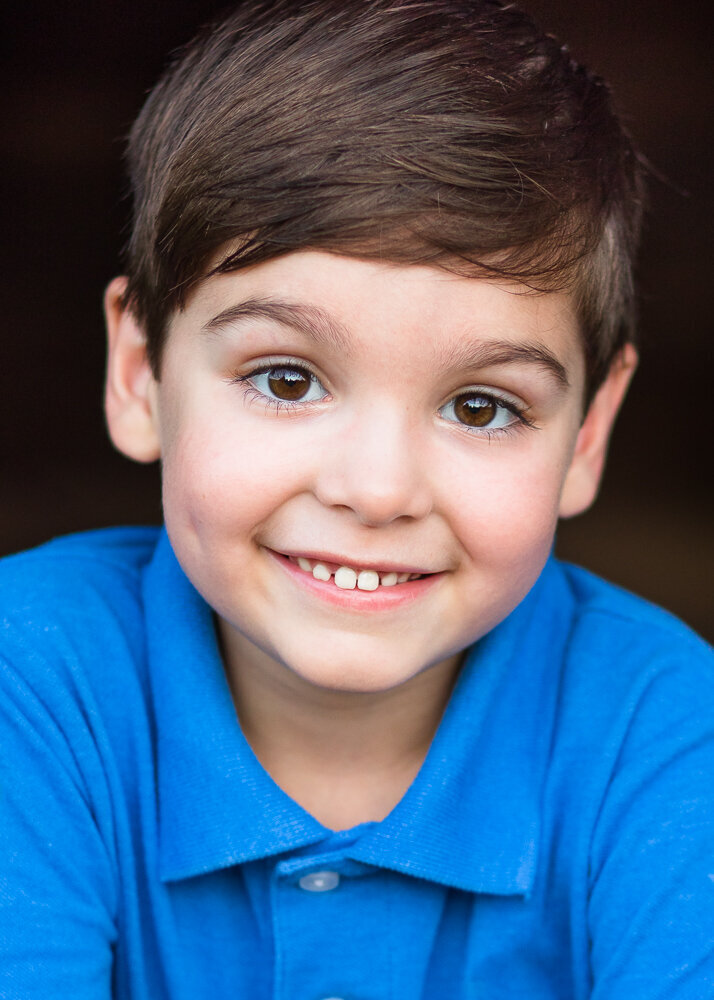 Child actor headshot session outdoor in Wake Forest, NC