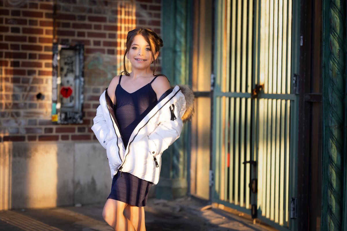 bat-mitzvah-girl-preshoot-sunlight-shadows-jacket-nj