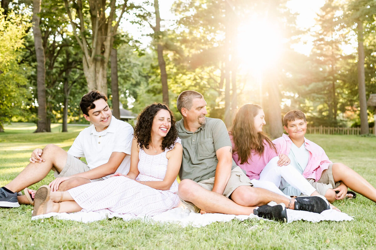 Beautiful and candid family session with teenagers  near Naperville, IL.