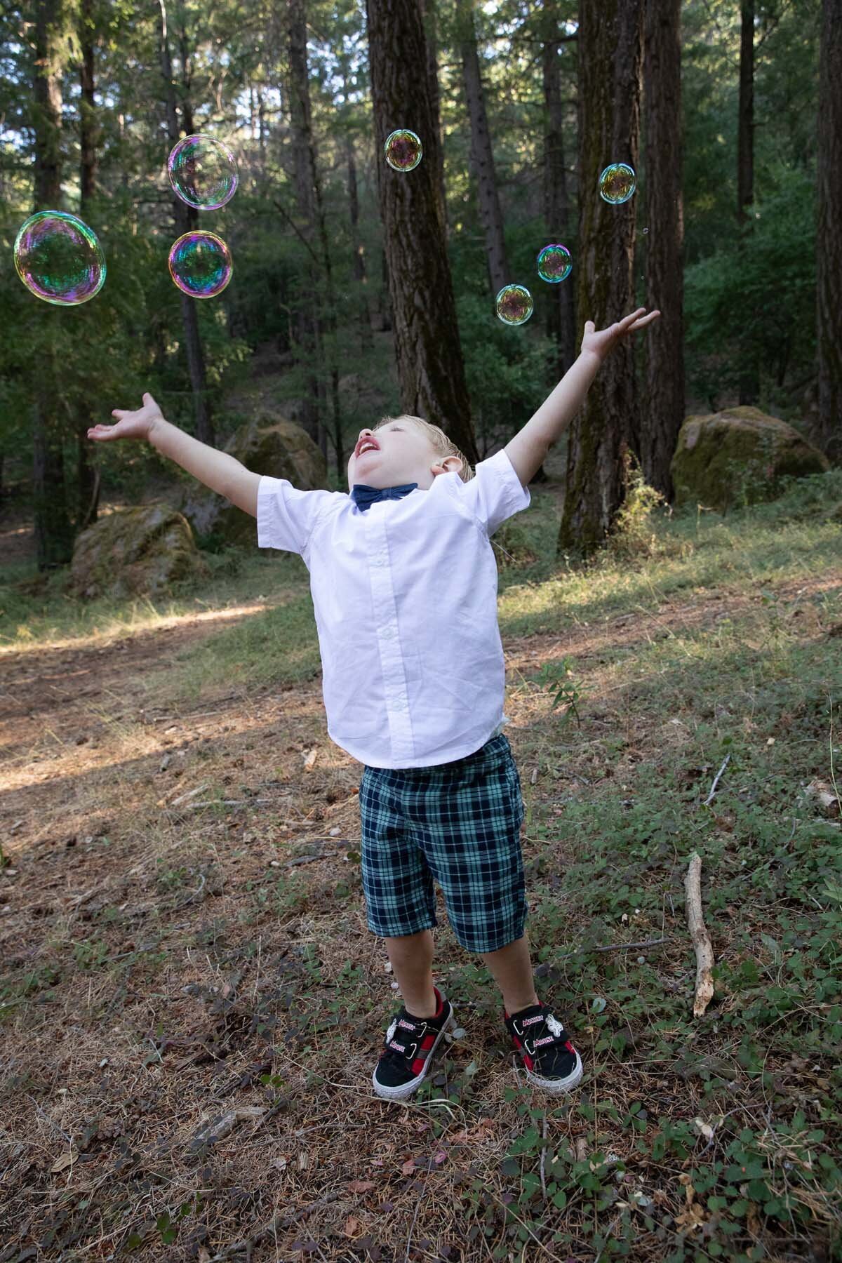 boy and bubbles