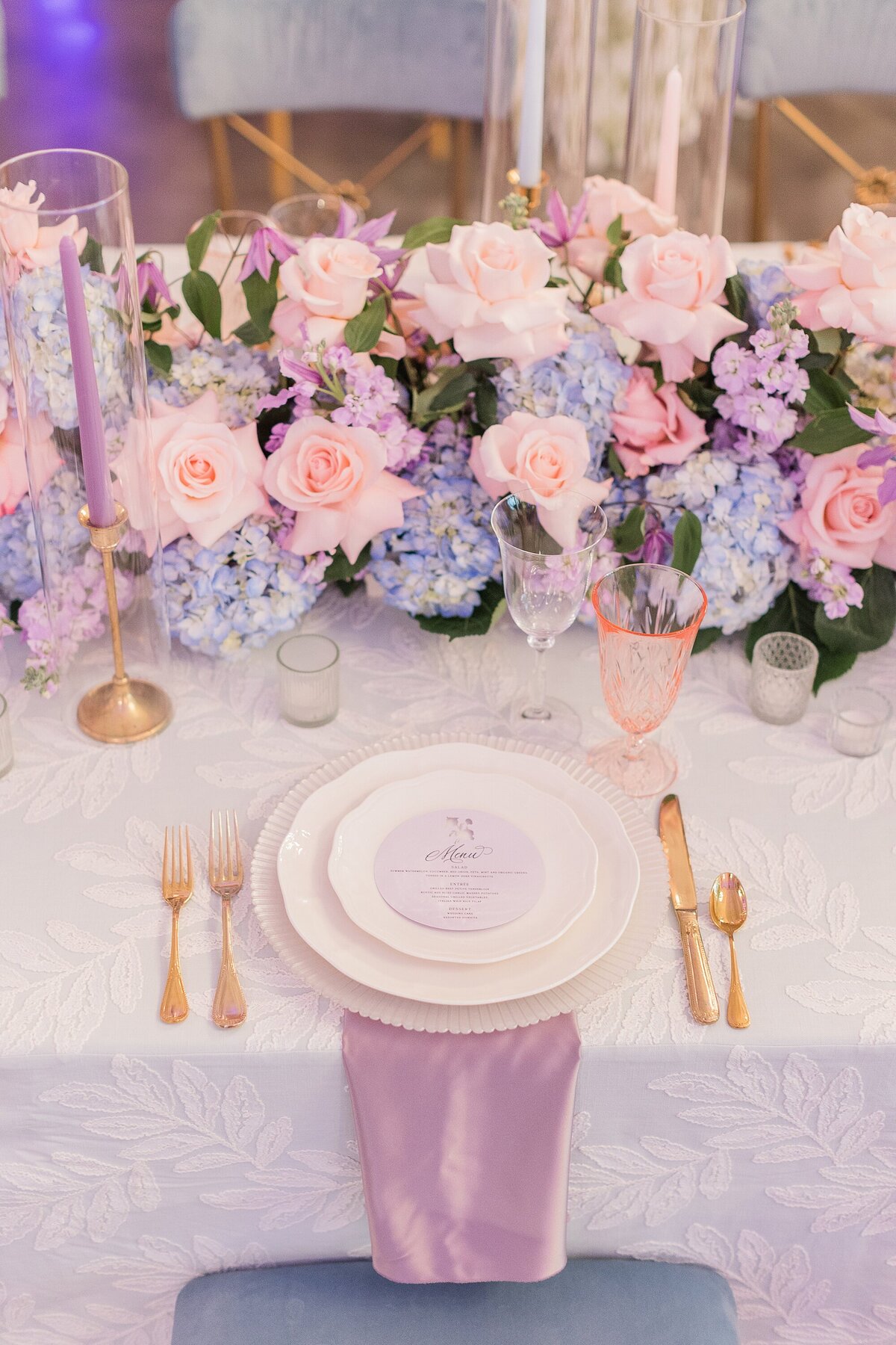 Pink and Purple Bridgerton Wedding The Elia Downtown Wilmington NC_0021
