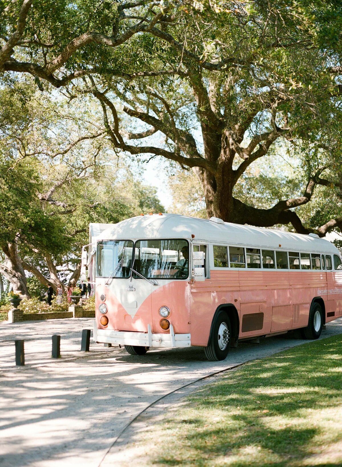 pink bridal bus