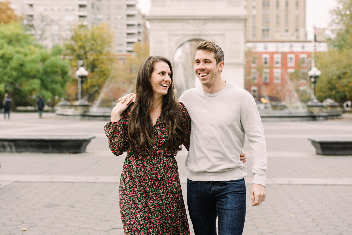 A fall engagement session at Washington Square Park in NYC