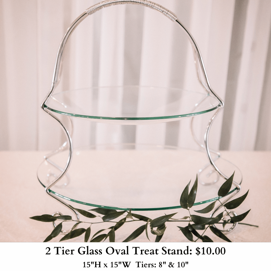 2 Tier Oval Glass Treat Stand-103
