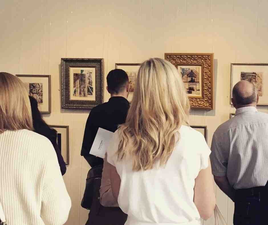 people at an art exhibition