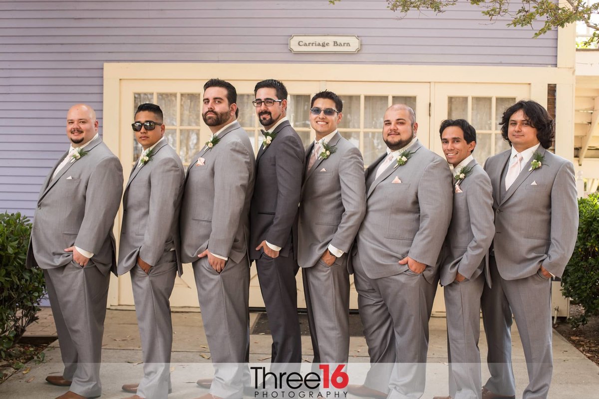 Groom and his Groomsmen pose for photos before the ceremony
