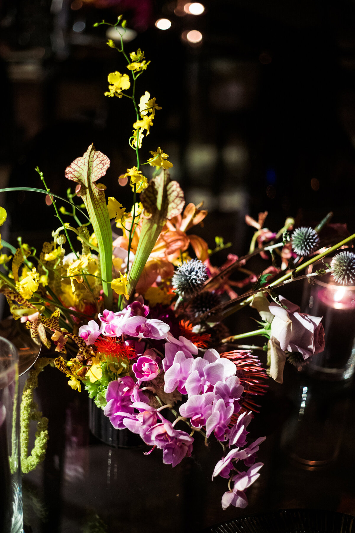 Floral display at private estate wedding