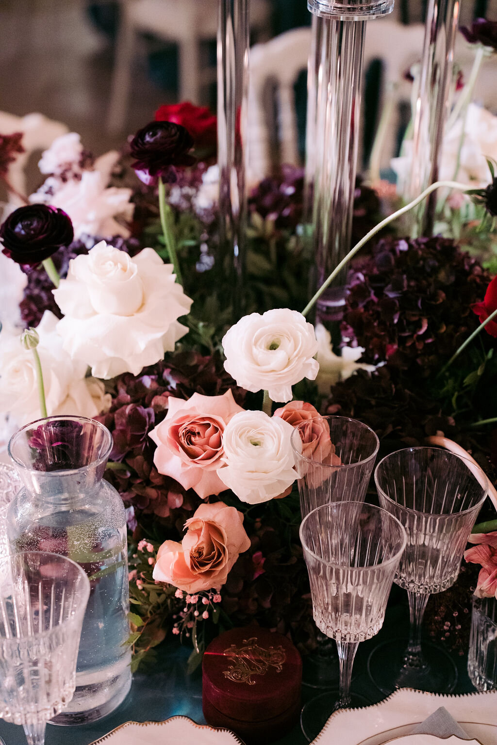 Luxurious and opulent details for a wedding reception