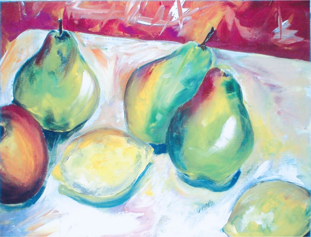 Pears and lemons close
