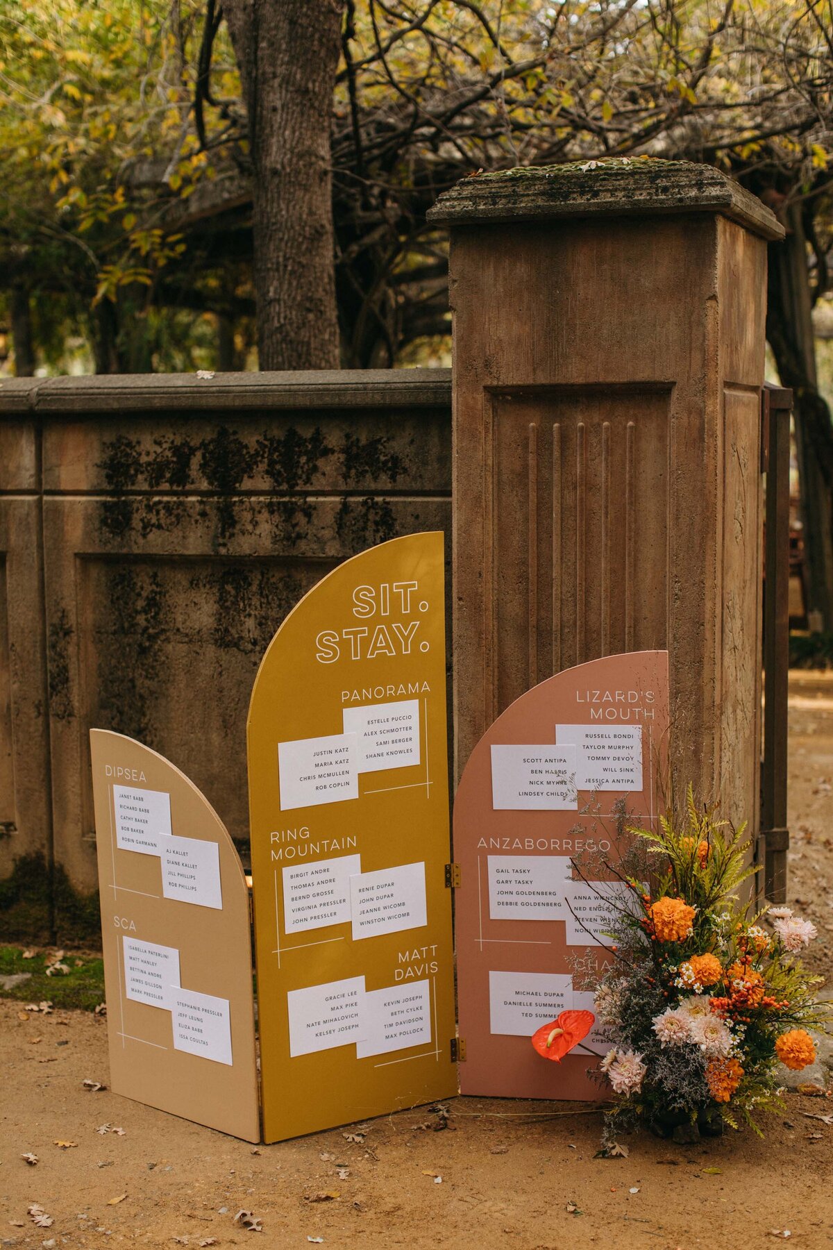 Campovida wedding seating chart