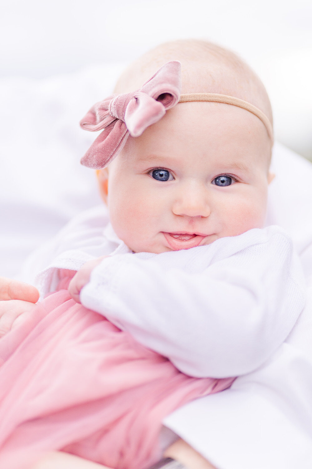 baby girl smiling taken by Haymarket, Virginia family photographer