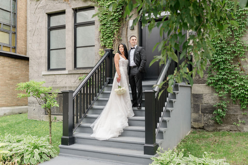 Bride and groom Portraits at Maison Principale | Montreal Luxury Wedding at Maison Principale | Montreal high end wedding photographer