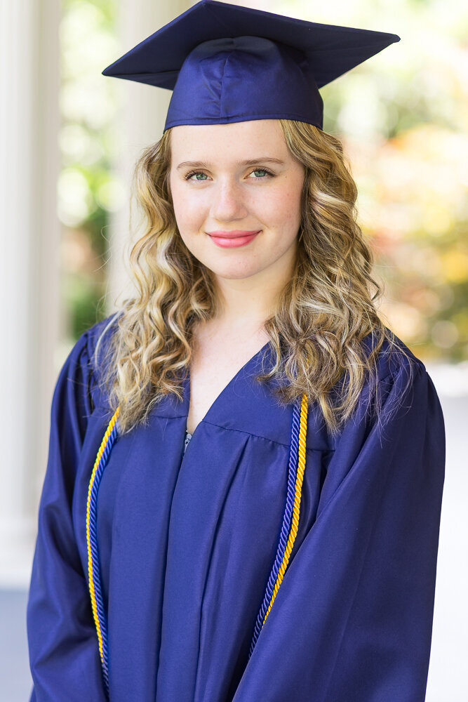 Cap and Gown graduate portrait session in Raleigh, NC