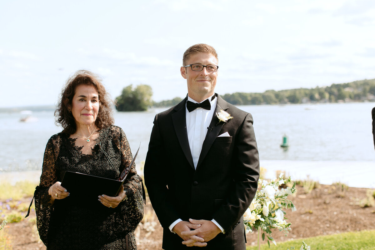Lake House  Canandaigua Wedding Ceremony Groom First Look_Event Co (2)