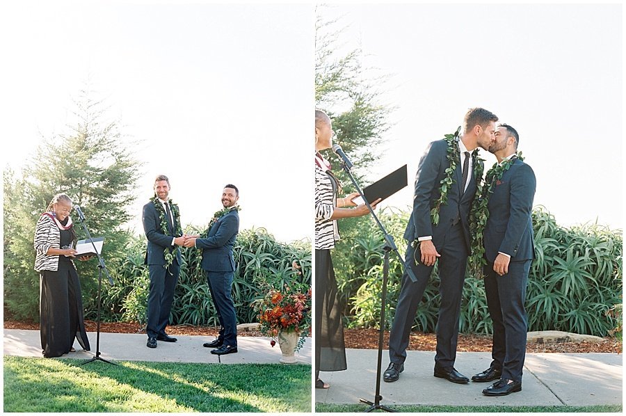 First Kiss at Gay Wedding in San Diego © Bonnie Sen Photography