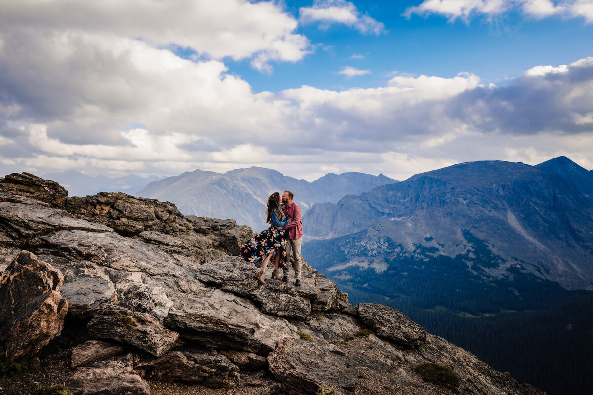 A couple on a mountain top in Colorado