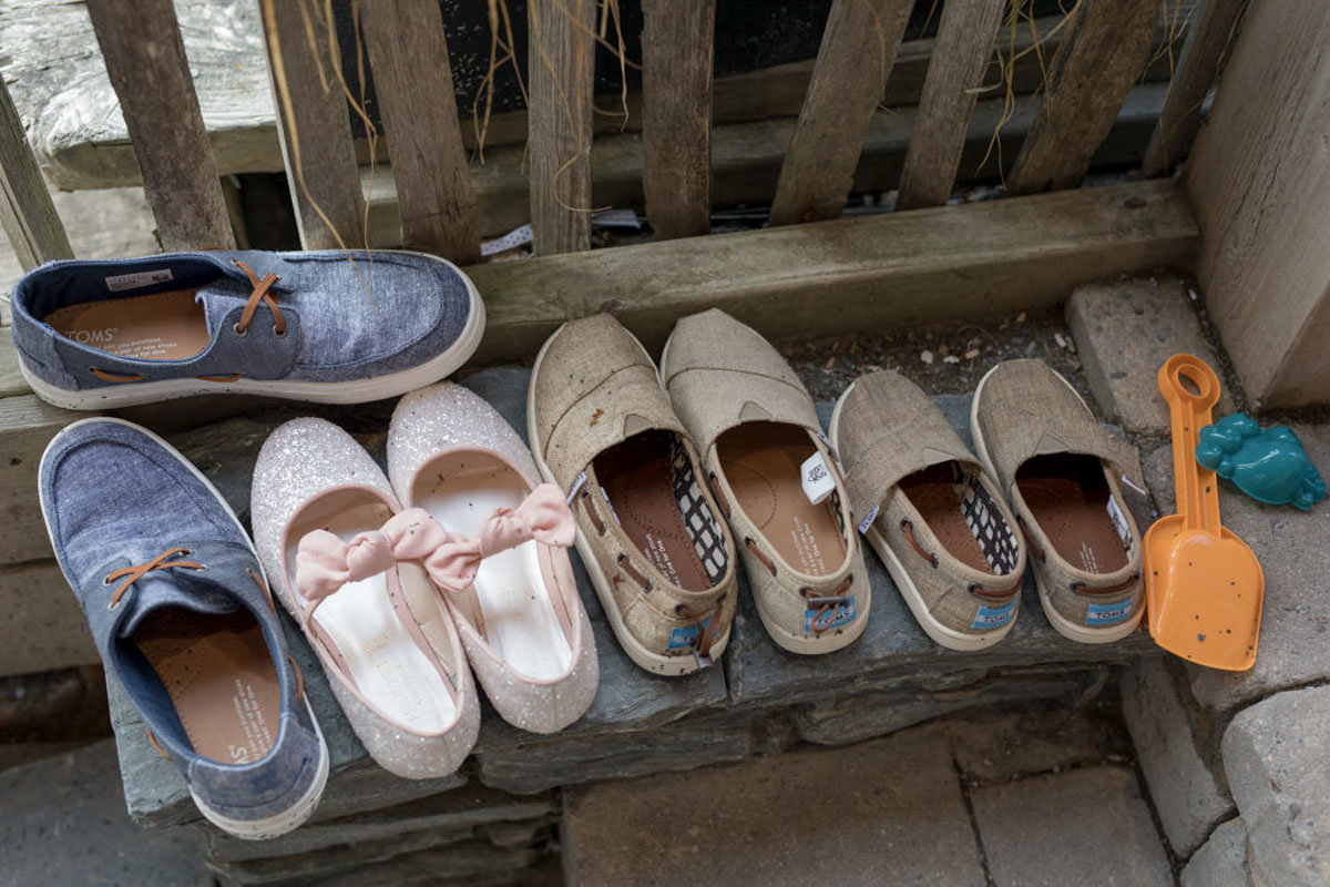 Kids shoes at Tunnels Beaches Wedding