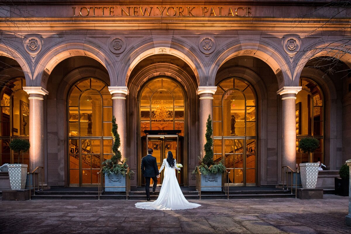 Newlyweds at NYC Lotte Hotel Palace
