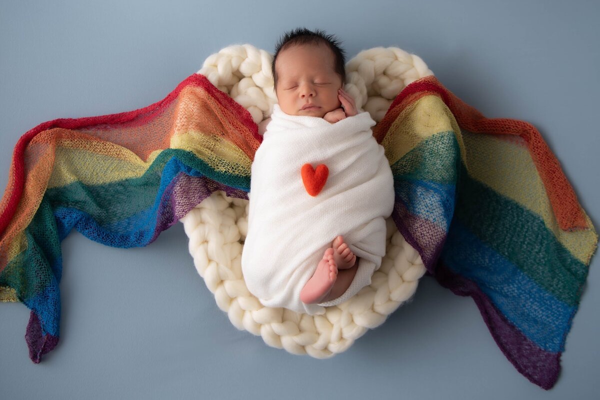 Newborn David Rainbow Heart Wings
