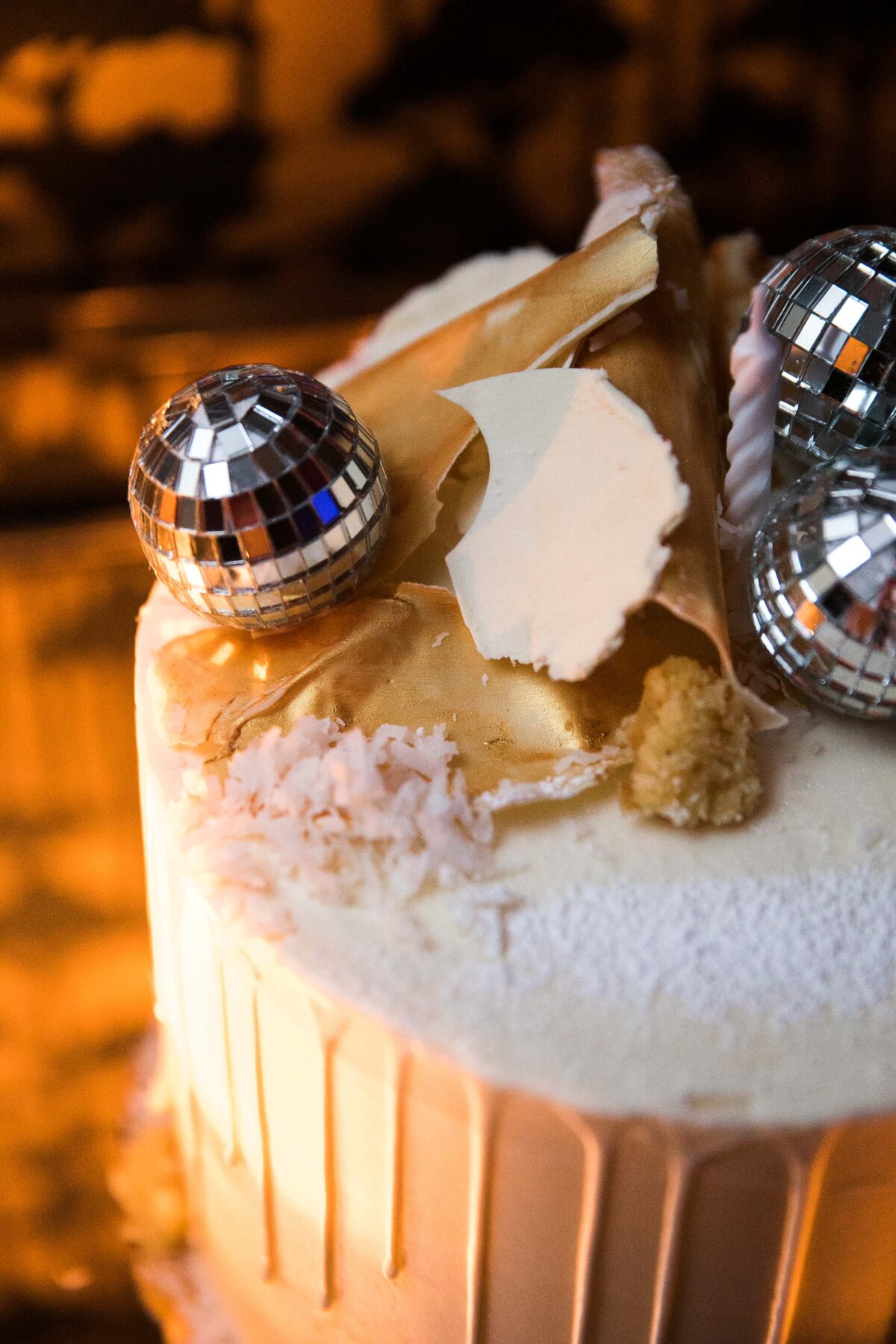 Disco Balls on Birthday Cake