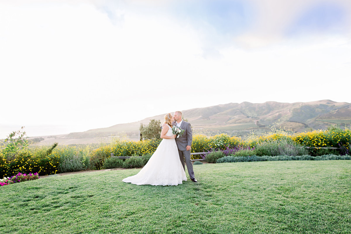 bride and groom at park in Ventura