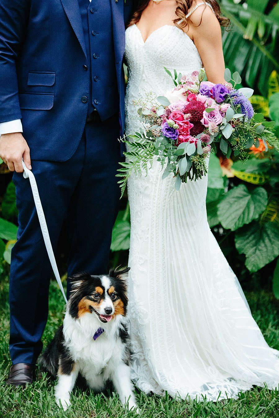 sundy house wedding couple with puppy