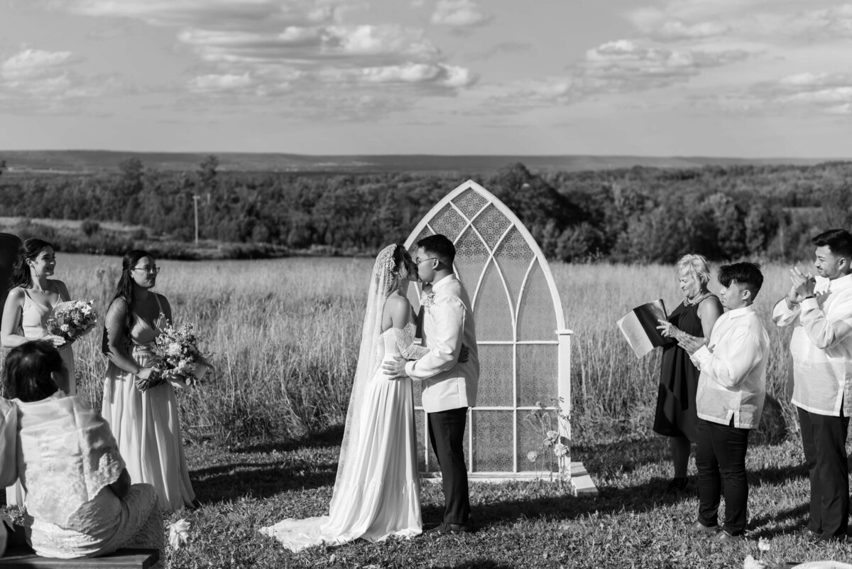 Wedding ceremony at  Woodburn Ridge, Nova Scotia