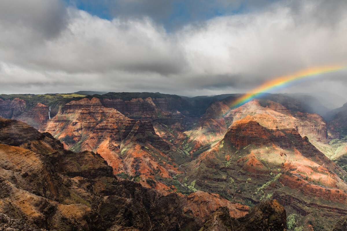 Travel Photography - Waimea Canyon rainbow Kauai