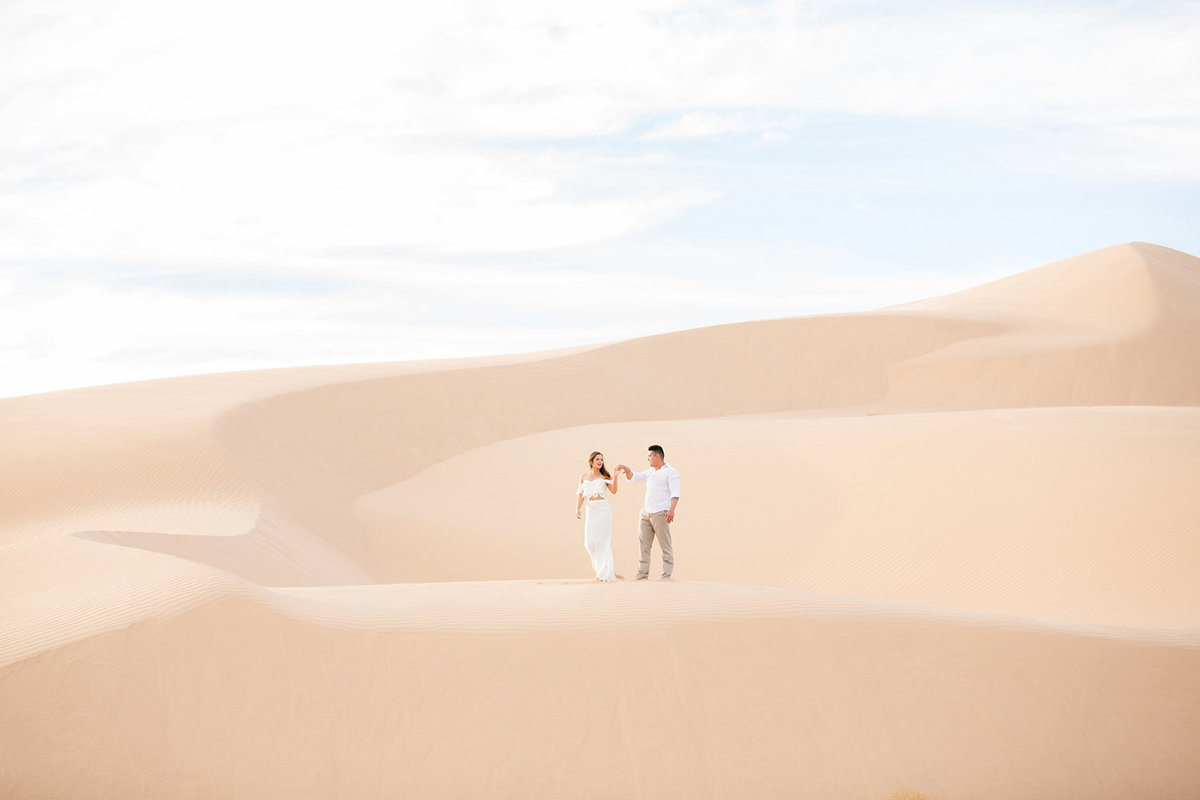 Bride and Groom Dancing on Sand Dunes in Glamis