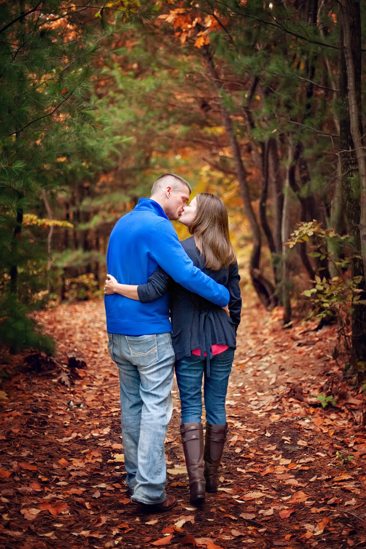 fall colorful engagement session michigan