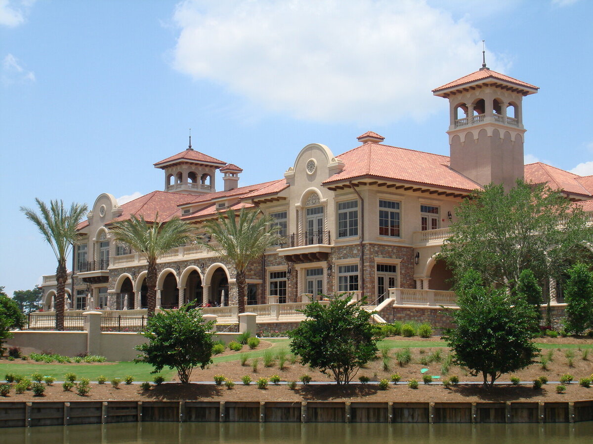 view of clubhouse across the lake at TPC Sawgrass