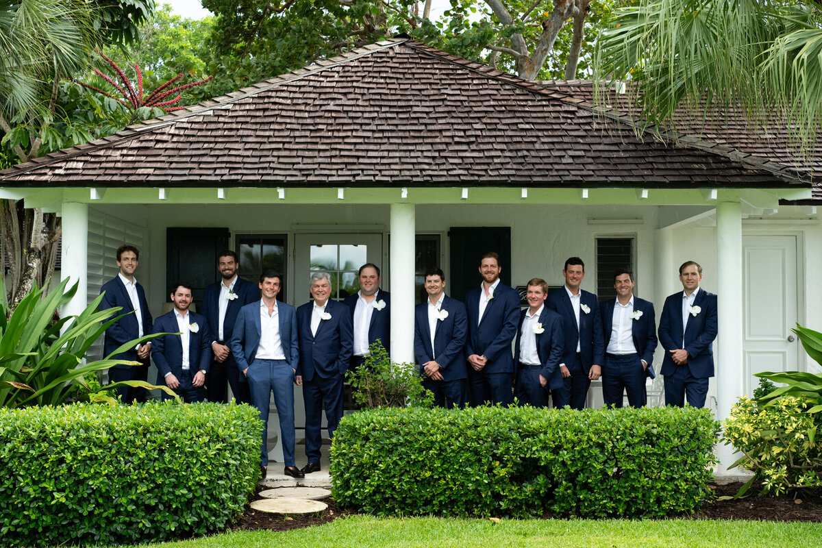Lyford Cay Groomsmen in Navy Suits