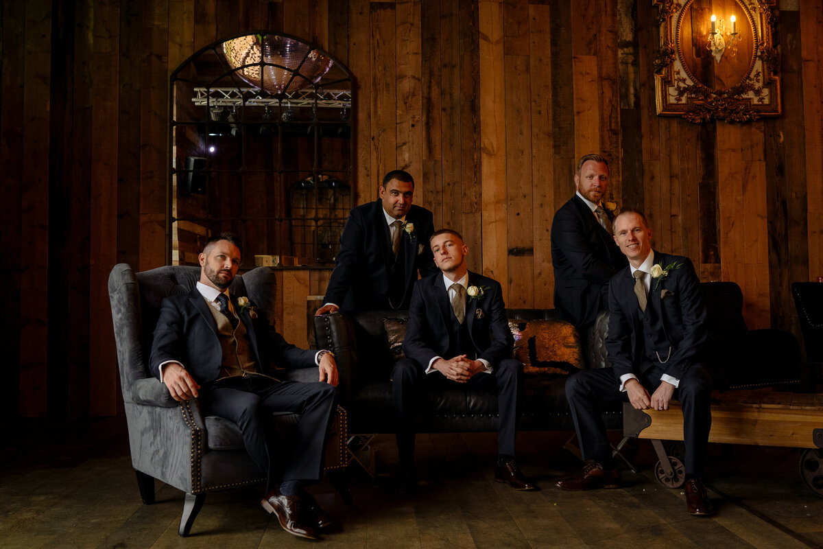 Groomsmen at Wharfedale Grange Wedding ban - photography by Toast of leeds