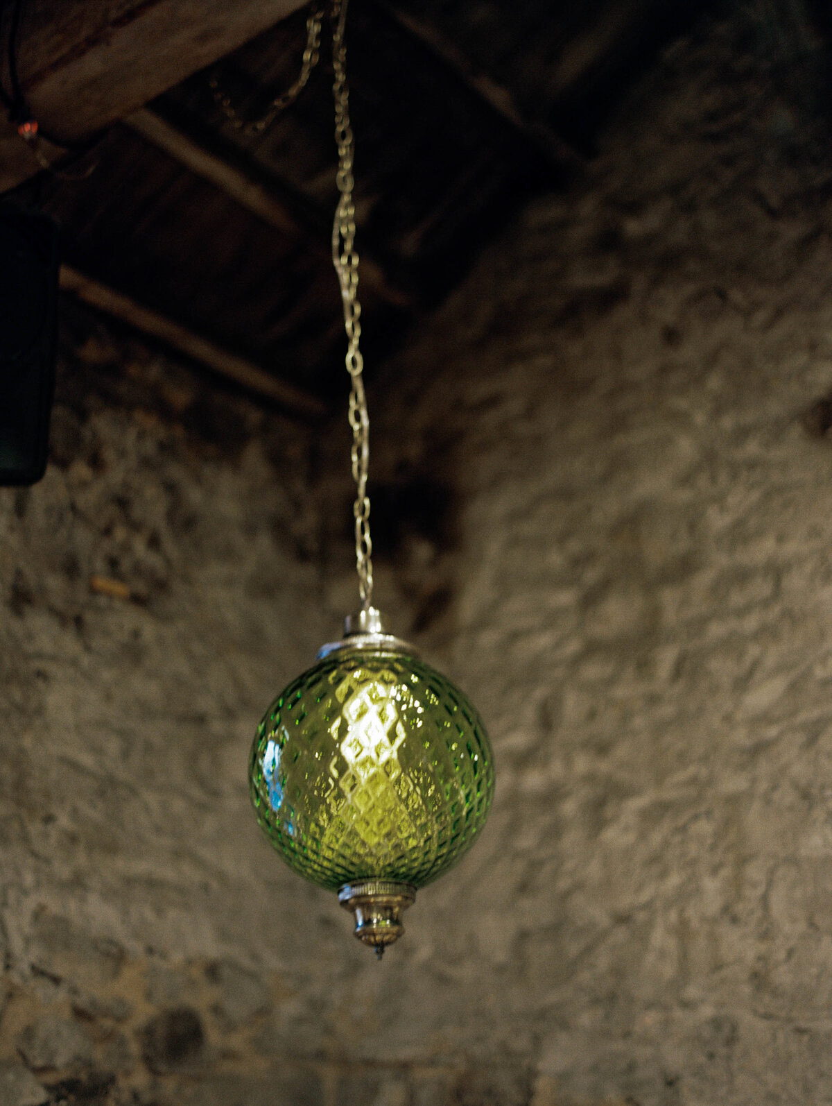 Hanging green vintage lamp