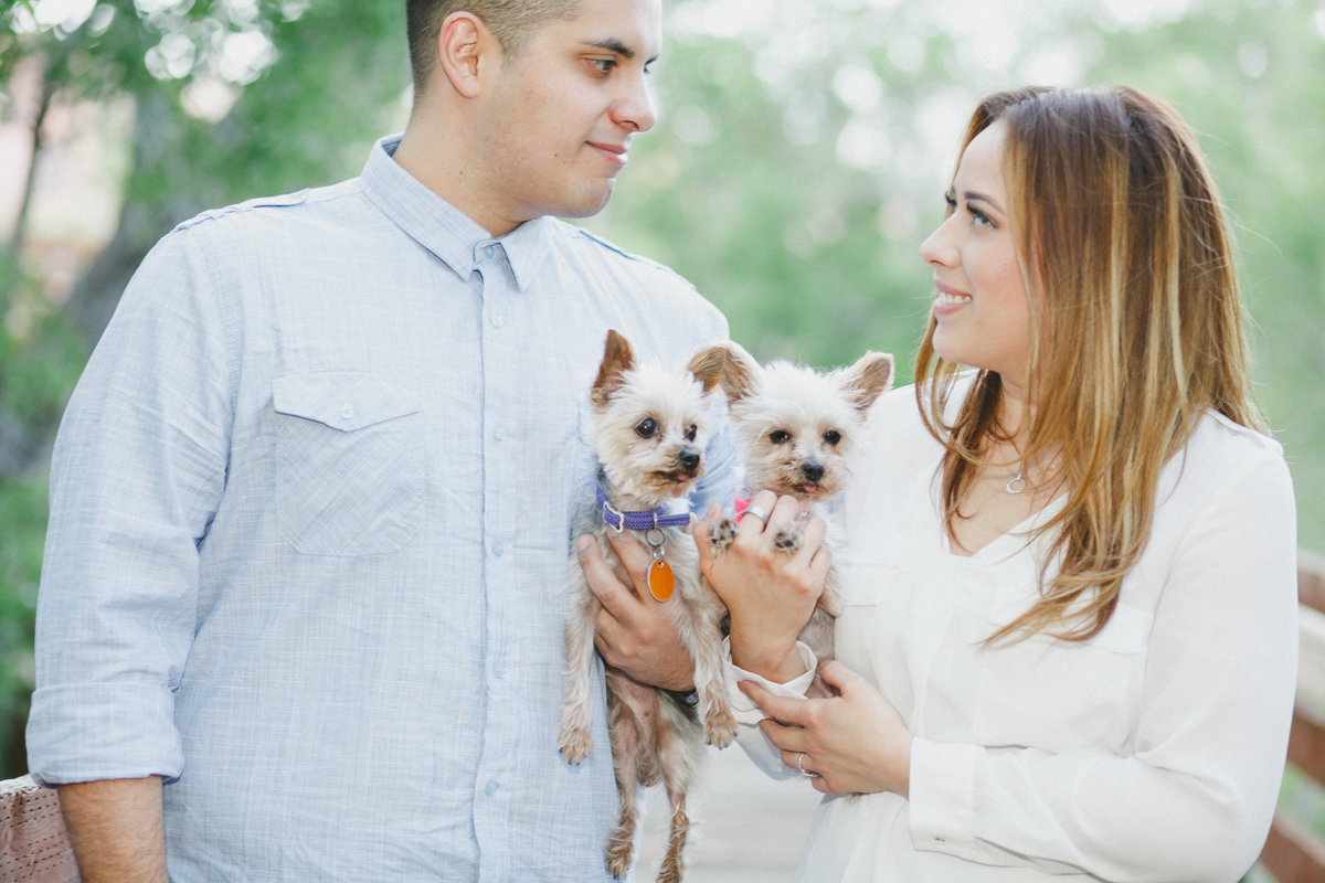 cute engagement photo with pets | Susie Moreno Photography