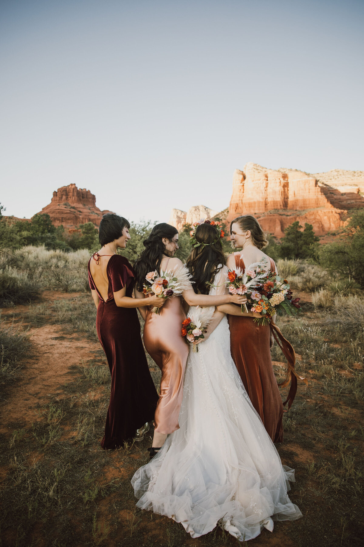 Faye Fern Creative | Destination Wedding Design, Planning + Production |  Sedona, Arizona Wedding |  Red Agave Resort | Jenny Yoo Bridesmaid Dresses