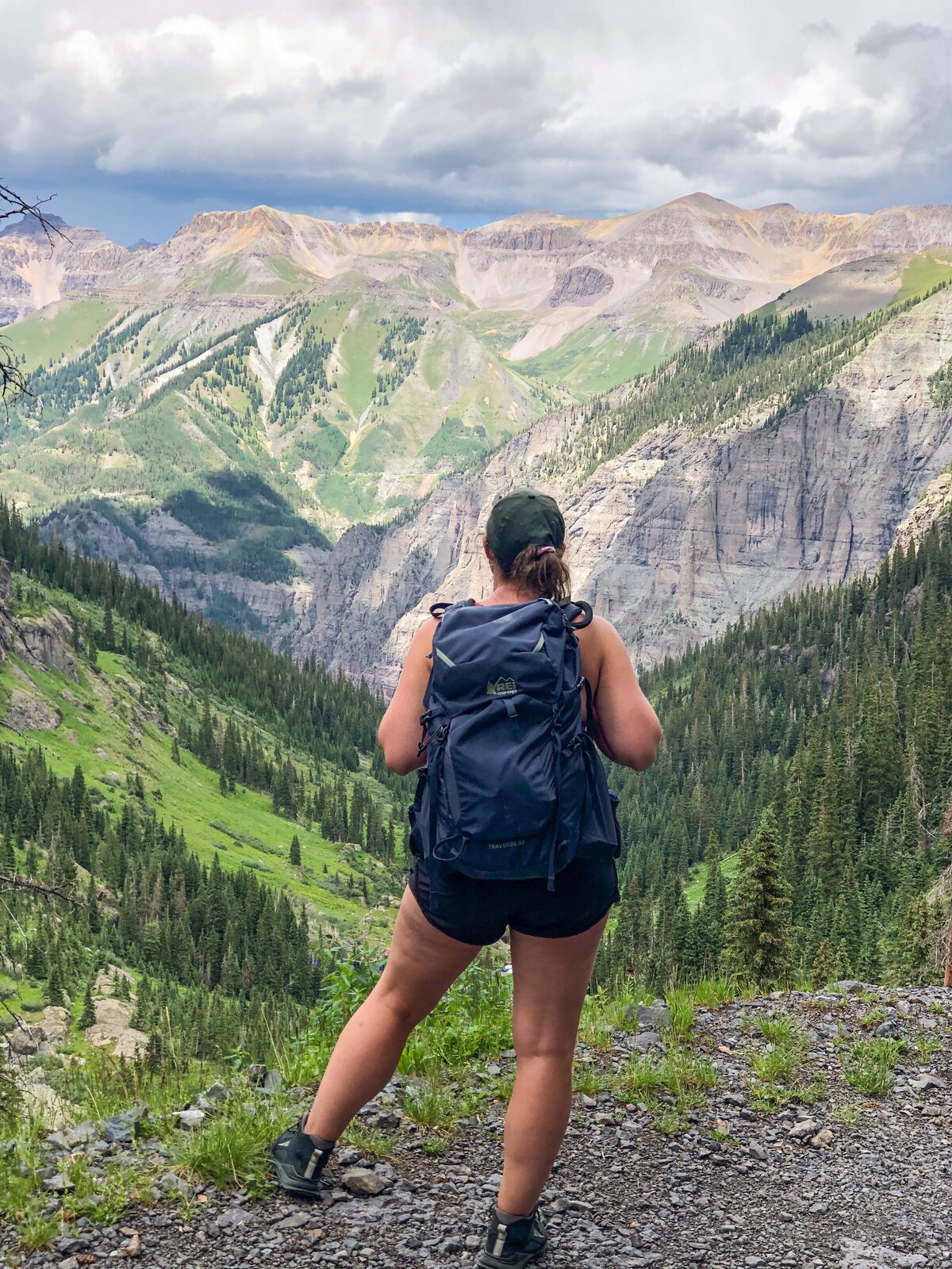 Valerie taking in the scenic views in Telluride during a hike