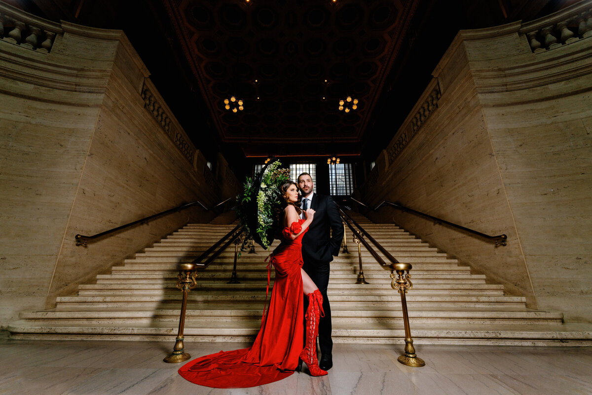 Aspen-Avenue-Chicago-Wedding-Photographer-Union-Station-Chicago-Theater-Engagement-Session-Timeless-Romantic-Red-Dress-Editorial-Stemming-From-Love-Bry-Jean-Artistry-The-Bridal-Collective-True-to-color-Luxury-FAV-3