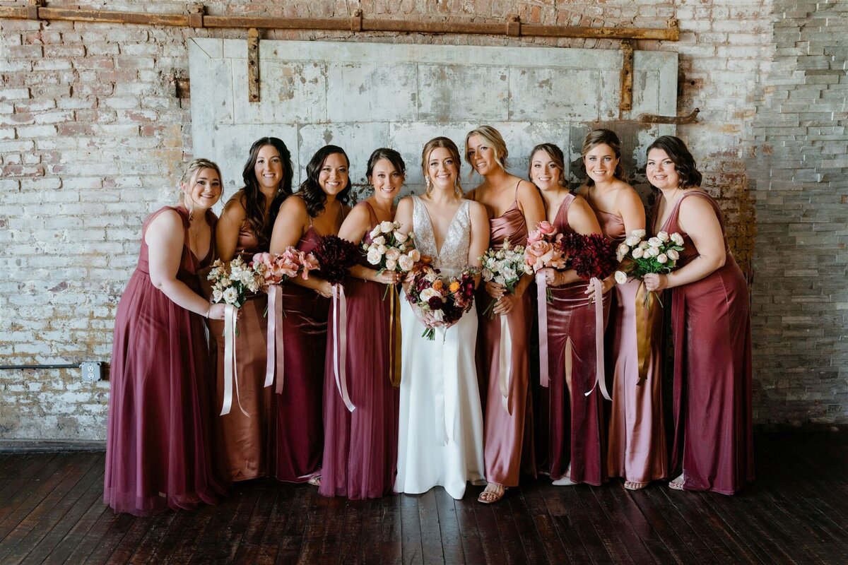 bridesmaids and bride photos