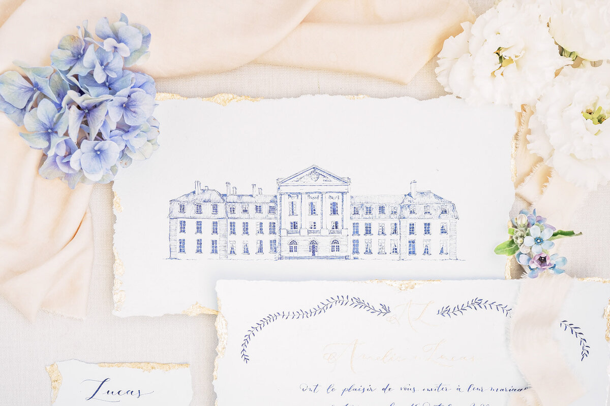 05 Chateau_de_courtomer_wedding_stationery_Blue_Peach_Gold_Victoria_Amrose  (3)