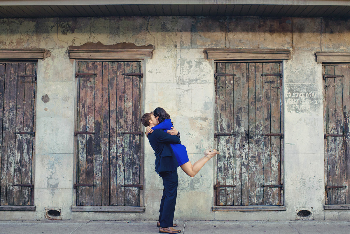 blue dress engagement pics