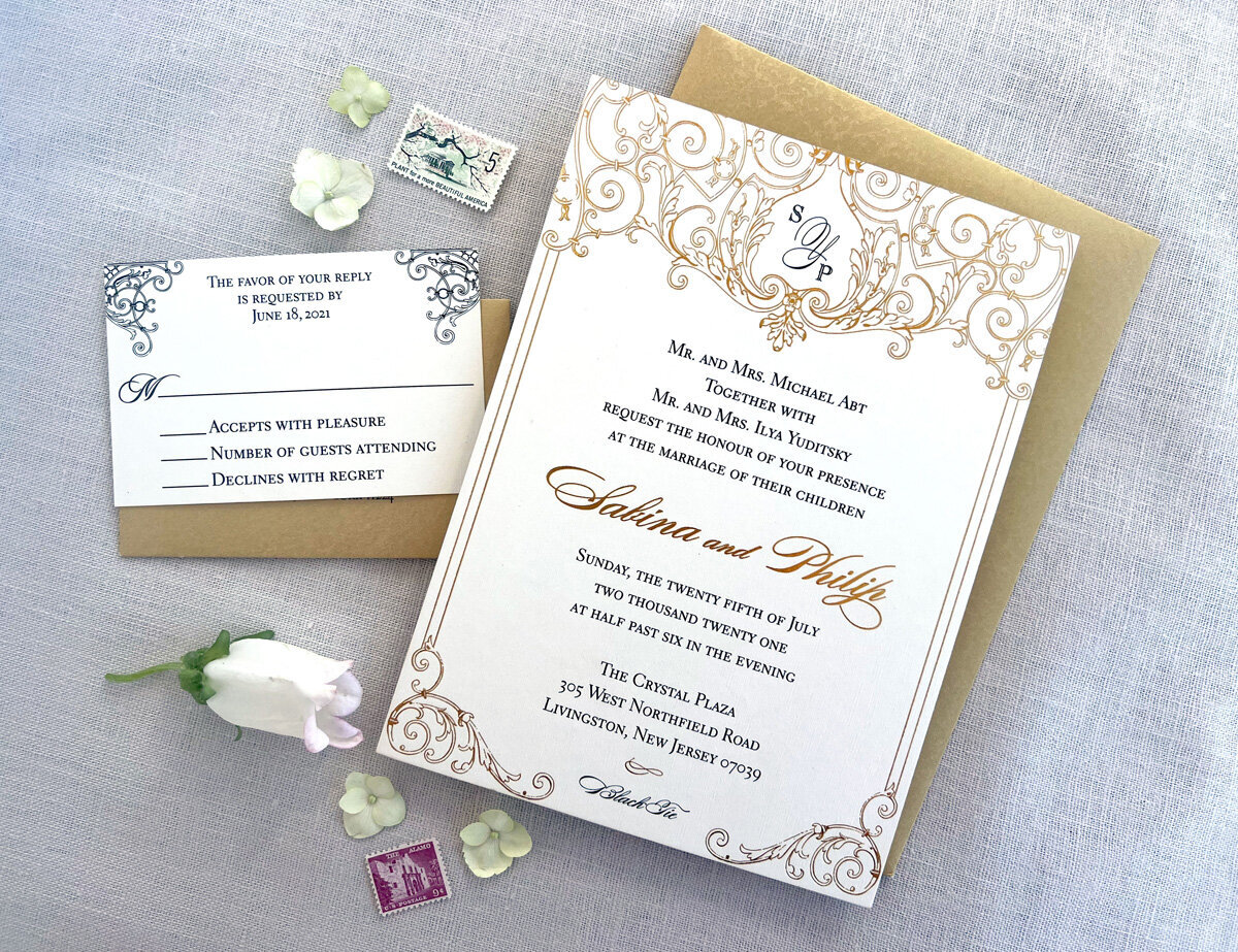 wedding stationery custom invitation suite plume and stone 14