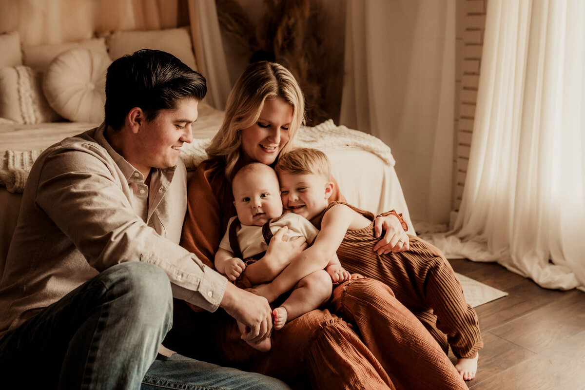 Family portrait in a studio in Tulsa. Oklahoma.