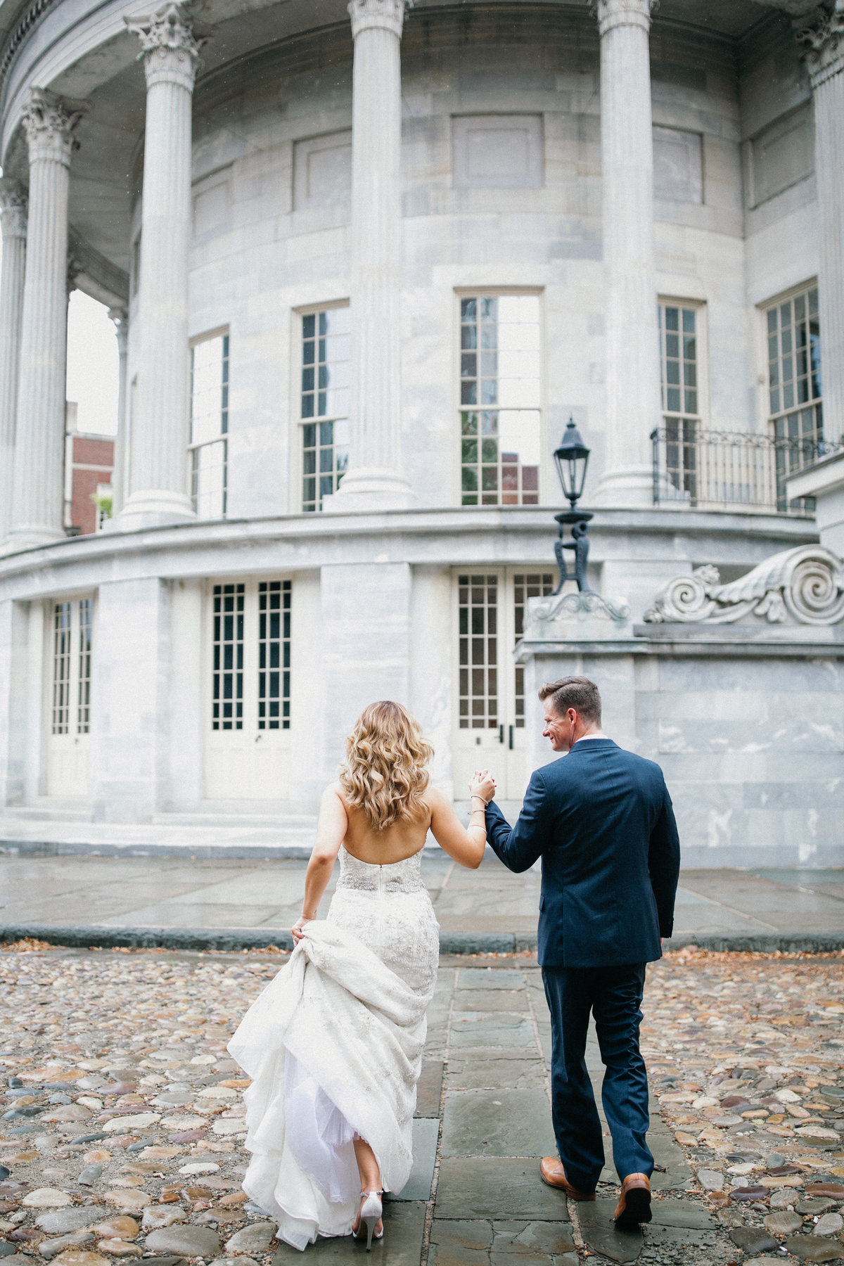 Bride and groom photographed at this historic Philadelphia landmark for portraits.