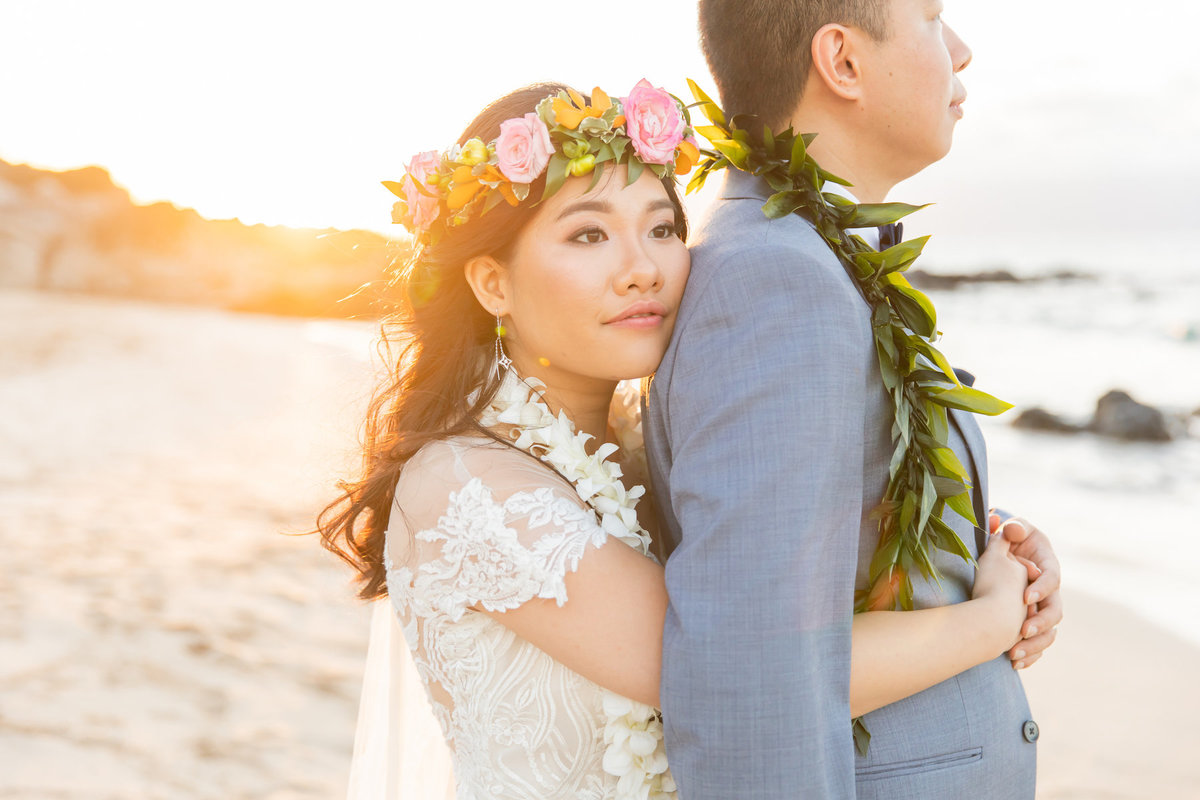 Maui wedding photography hug