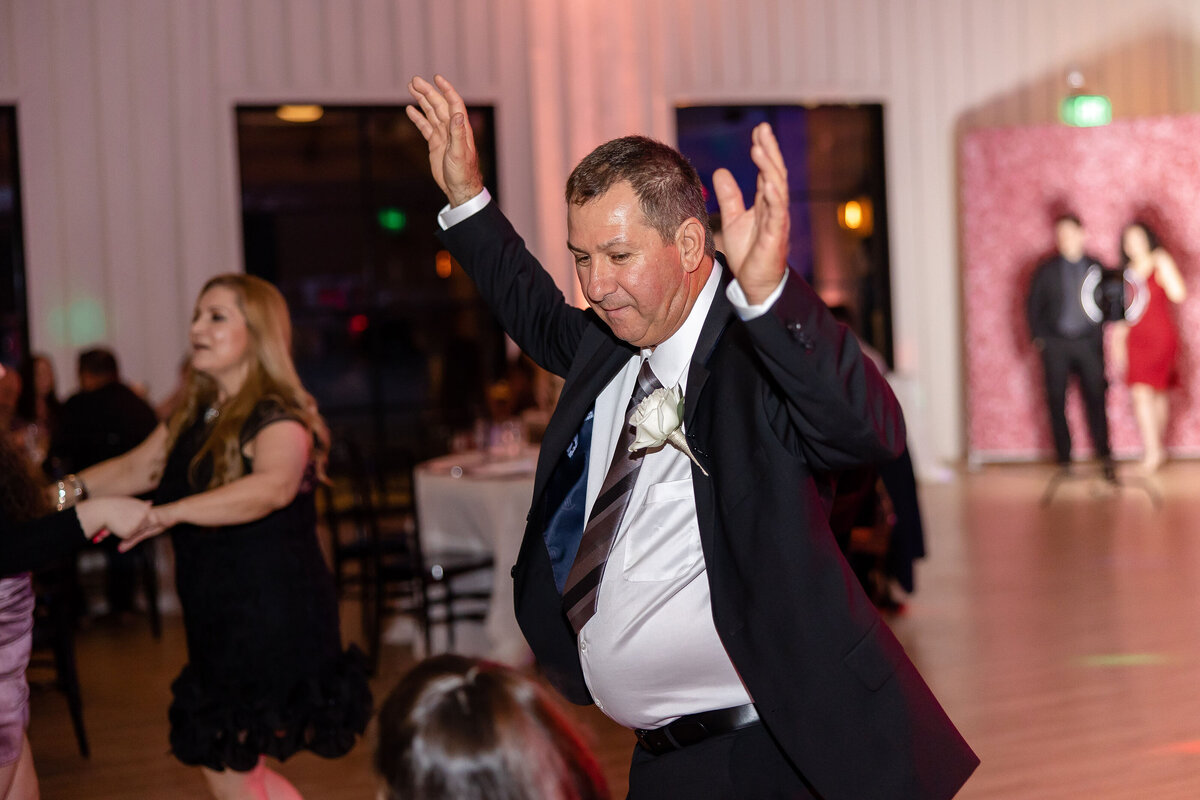 man dances during wedding reception Austin Texas